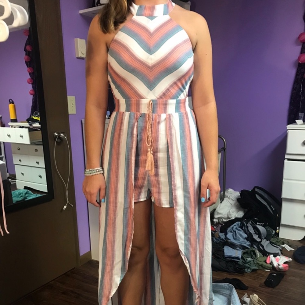 High/Low Romper Dress SZ: 5 Pastel Multicolor